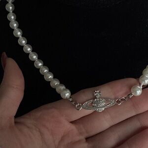 ‘Vivienne Westwood’ silver pearl necklace